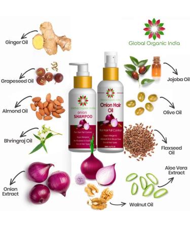 Global Organic India Complete Hair Care Kit With Onion Shampoo+ Onion oil (200 ml each) - Buy Online on GoSupps.com