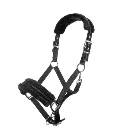HKM nylon halter -Glitter- with polar fleece padding black warmblood Black Warmblood