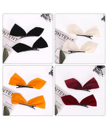 Velvet Hair Bow Clips Set - 4 Pairs | Korean Style Cute Kawaii Accessories for Girls & Women | Ideal for Daily & Special Occasions - Buy Online on GoSupps.com