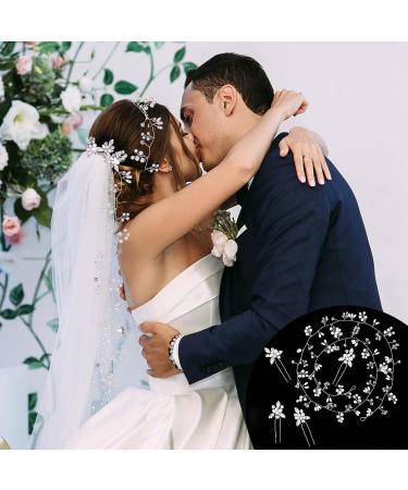 Chuangdi 5-Piece Extra Long Pearl and Crystal Bridal Hair Vine with Rhinestone Hair Pins - Silver - Buy Online on GoSupps.com
