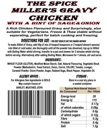 The Spice Miller's Gravy Chicken with Sage & Onion - Savory and Delicious - Buy Online on GoSupps.com