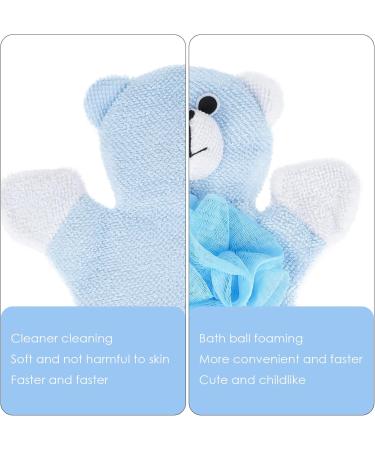 Cute Animal Bathing Gloves - Bear Shape Shower Loofah Sponges for Kids & Women (4 Pcs) - Perfect Bath Scrub for Fun & Effective Cleaning - Buy Online on GoSupps.com