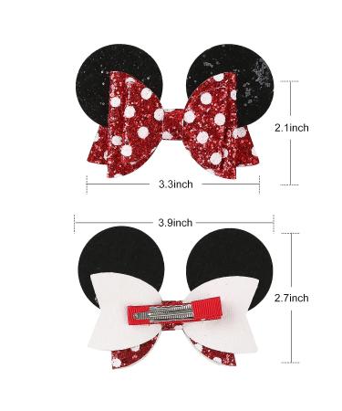 Mouse Ears Hair Clips & Scrunchies Set | Red Polka Dot Hair Bows for Women & Girls | Costume Accessories & Party Decorations - Buy Online on GoSupps.com