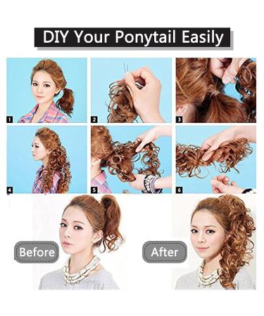 Sego Long Hair Part Real Hair Tie Extensions - Messy Bun & Updos | Voluminous Light Brown Hair (32g) - Buy Online on GoSupps.com