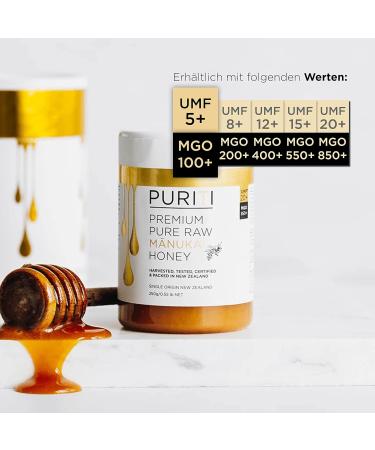 Midlands Apiaries PURITI Manuka Honey MGO 100+ 500 g from New Zealand with certified methylglyoxal content laboratory tested directly imported pure natural product free of additives - Buy Online on GoSupps.com