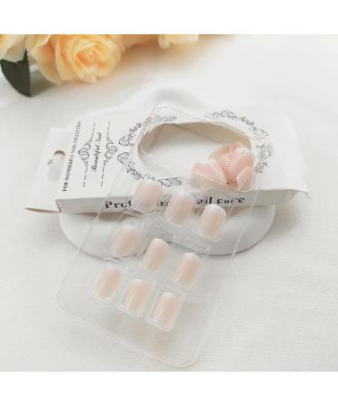 Extra Short Square Nude Ombre Press on Nails | 24 Pcs Acrylic Glossy False Nails for Women & Girls - Buy Online on GoSupps.com