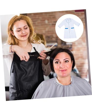 FRCOLOR Beautician Overalls White Work Shirts Hot Dyeing Work Clothes for Women Hairdressing Cape White Formal Dresses for Women Women's Formal Gown Salon Work Clothes Kimono Simple Nylon 85x44cm White - Buy Online on GoSupps.com