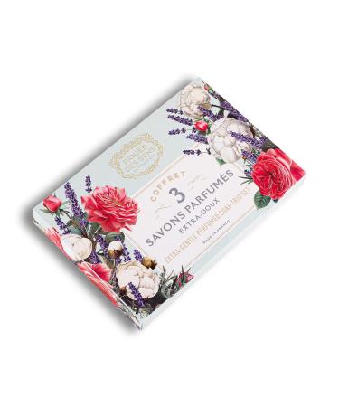 Panier des Sens Soap Gift Set for Women - Cotton Rose & Lavender Bars - 97% Natural - Perfect Christmas & Birthday Gift - Hand & Body Soap with Shea Butter - 3x3.5oz - Buy Online on GoSupps.com