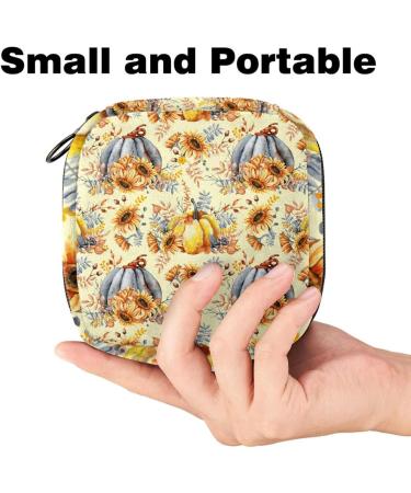 Muooum Watercolor Pumpkin Menstrual Polster Bag - Zippered Flip Bag for Women & Girls | Tampon Collector | 4.7x6.6 in - Buy Online on GoSupps.com