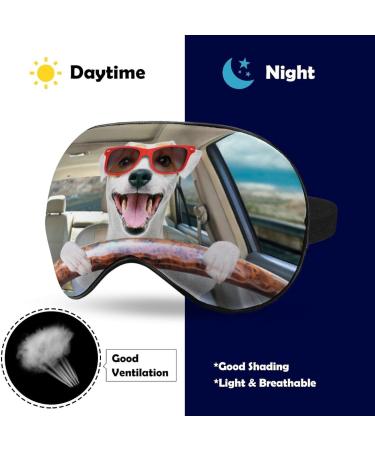 LynaRei Funny Dog Drives A Car Sleep Mask - Adjustable Soft Eye Mask for Men and Women - Travel and Nap Style - Buy Online on GoSupps.com