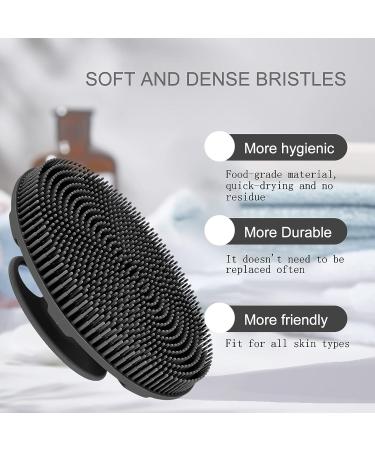 INNERNEED Food-Grade Silicone Body Scrubber & Scalp Massager Brush - Wet & Dry Hair Washing Tool in Black - Buy Online on GoSupps.com