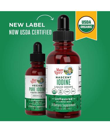 MaryRuth Organics Organic Iodine Liquid Drops - Unflavored 1 fl oz (30 ml) | Essential Nutrient for Health - Buy Online on GoSupps.com