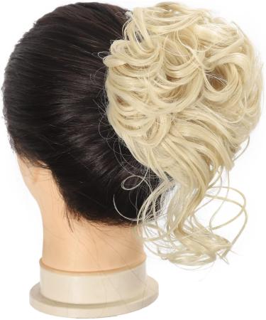 Claw Messy Bun Clip Wavy Curly Chignon Updo Hairpiece - Bleach Blonde - for Women & Girls - Buy Online on GoSupps.com