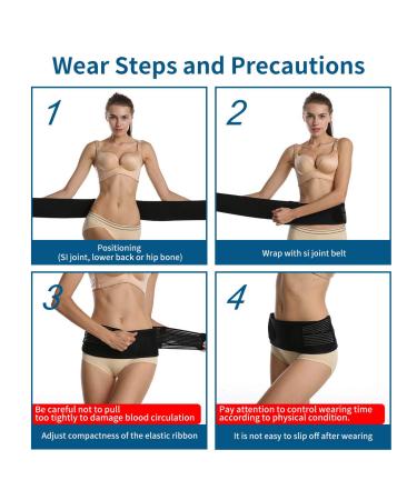 SUNFATT Sacroiliac Belt - SI Hip Belt for Men and Women - 43-57 Hip Support Belt for Sciatica Pain Relief - Black - Buy Online on GoSupps.com