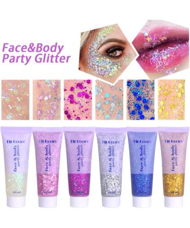 MEICOLY White Body Glitter Gel - Self-Adhesive Chunky Glitter for Face, Eyes, Lips, Hair, Nails - 50g Mermaid Sequins Sparkling Festival Rave Accessories - Women's Glitter Face Paint - Buy Online on GoSupps.com