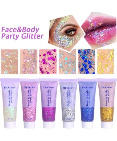Paminify White Face Glitter Gel - 50ML Self-Adhesive Liquid Sequins for Music Festivals & Concerts - Buy Online on GoSupps.com