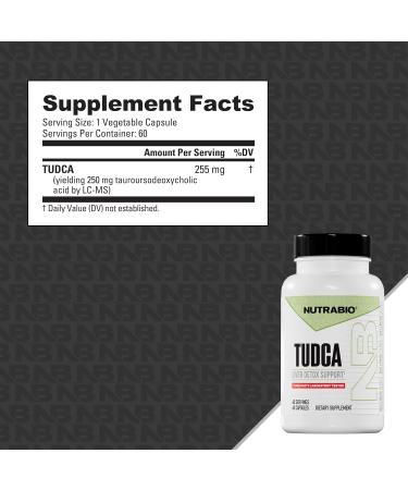 Nutrabio Tudca Liver Detox Support 250 mg 60 Capsules - Buy Online on GoSupps.com
