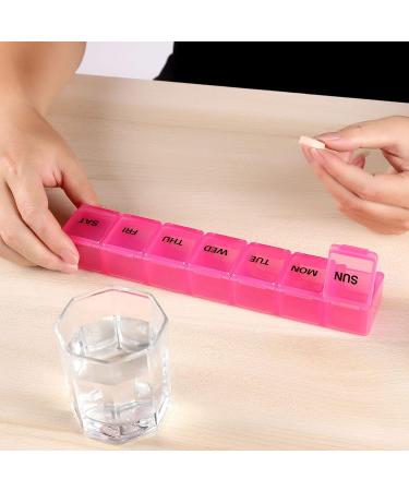 Buy XL Pink Pill Organizer - Extra Large Weekly & Daily Cases for Vitamins Fish Oil & Supplements - Buy Online on GoSupps.com