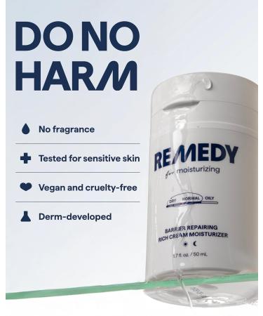 Remedy for Rich Moisture | Barrier Repairing Rich Cream Moisturizer for Normal to Dry Skin | Quadruple Ceramide Complex Peptides Squalane Glycerin | By Dermatologist Dr. Shah 1.7 fl. oz - Buy Online on GoSupps.com