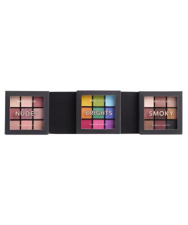 Profusion Cosmetics Ultimate Collection 3 Pack Multi-Finish Eyeshadow Palettes 9 Shades for All Skin Tones Get an Alluring Look with Eyeshadow Palettes