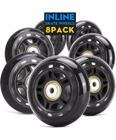 TOBWOLF 8 Pack Inline Skate Wheels 76mm 84A with ABEC-7 Bearing - Indoor/Outdoor Roller Blade Skating Wheels & Luggage Wheels - Training Wheels for Scooters - Black - Buy Online on GoSupps.com