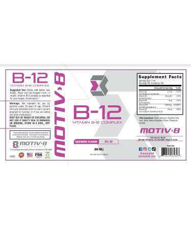 Motiv-8 Essentials Vitamin B-12 Drops Sublingual Easy to Take Liquid Supplement Supports Eye Health Brain Energy Nervous System Cognition & Memory (60 Servings Raspberry) - Buy Online on GoSupps.com
