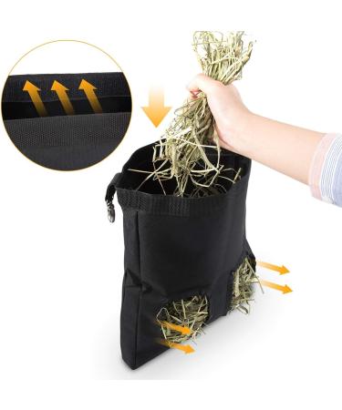 Geegoods Rabbit Hay Feeder Bag - Hanging Guinea Pig Hay Storage - Small Animal Feeding - 600D Oxford Cloth Fabric - Black - Buy Online on GoSupps.com