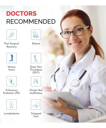 ITA-MED Anti-Embolism Knee High Stockings - Light Compression (18 mmHg) for Men & Women - Medical Orthopedic Support for Varicose Veins, Edema, Swelling - Large - Buy Online on GoSupps.com