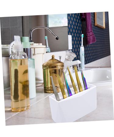 Beaupretty 6 Tweezers Display Stand Show Rack with Cover Blue Hair Accessories Wedding Travel Accesories Irish Accessories for Women Tweezers Rack Storage Rack Eyelash White Plastic 15x6.2cm White - Buy Online on GoSupps.com