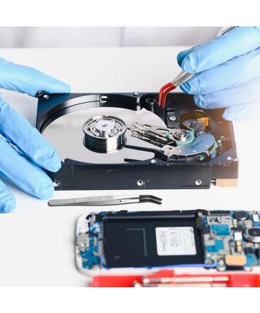 Premium 2-Part Tweezers Set with Rubber Tips - Curved & Angled Metal Sticker Tweezers for Jewelry Making DIY Crafts & Laboratory Use - Buy Online on GoSupps.com