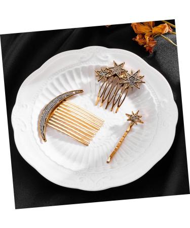 FOMIYES 3 Sets Star Moon Hairpin Retro Hair Side Comb Star Hair Accessories Metal Hair Clips Moon Decorations Wedding Headpiece for Bride Star Decor Alloy Rhinestones Hair Piece Bridesmaid - Buy Online on GoSupps.com