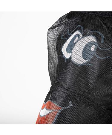 PFIFF 101013 Fly Mask for Horses | Fly Protection Face Mask with Motif | Black-Grey-Red | Pony/S | International Shipping Available - Buy Online on GoSupps.com