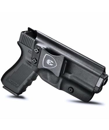 Compatible with Glock 19 Holster, IWB Kydex Holster Fit: Glock 17 Glock 19 / 19X / 26 / 44 / 45 Gen(1 2 3 4 5) & Glock 23 / 32 Gen(3-4) Pistol, Inside Waistband Condealed Carry, Adj. Cant & Retention A Right Hand Draw-IWB
