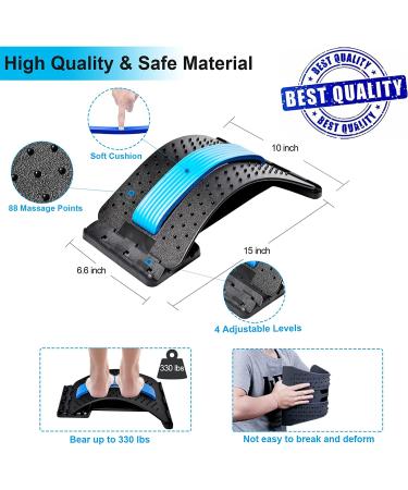 Adjustable Back Stretcher & Lumbar Support - 4 Levels for Pain Relief | Back Cracker Device for Scoliosis & Sciatica - Buy Online on GoSupps.com