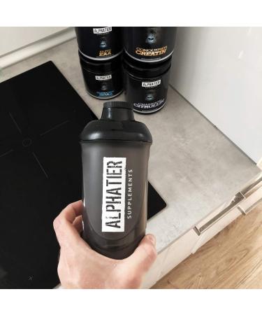 Alphatier Beastmode Shaker 600 ml - Schwarz - BPA-Free - Perfect for Fitness & Bodybuilding on the Go - Screw Cap & Sieve Insert - Buy Online on GoSupps.com