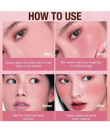 Rose Pink Cream Blush Stick | Waterproof & Easy to Blend Cheek Makeup for Women & Girls - Buy Online on GoSupps.com