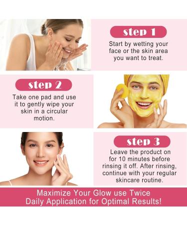 Turmeric Cleansing Pads with Kojic Acid - Gentle Face & Body Care | Balance Skin Oil & Water (60 PCS - Buy Online on GoSupps.com