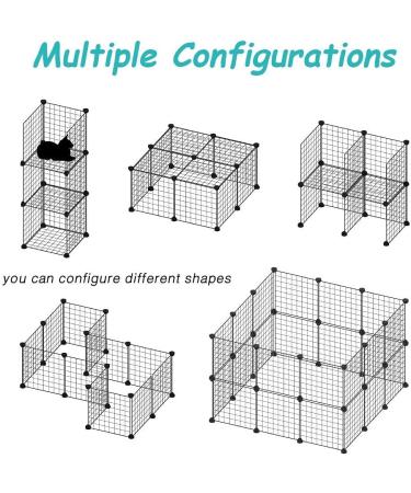 Small Pet Playpen 13.8x13.8 - Indoor/Outdoor Metal Wire Cage for Small Animals - Guinea Pigs, Bunny, Hamster - Portable Yard Fence by Allisandro - Buy Online on GoSupps.com