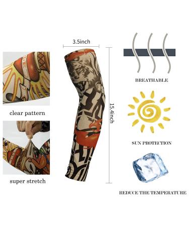 YARIEW Arm Sleeves for Men - 6Pcs Fake Tattoo Sleeves for Sun Protection and Cover Up - Buy Online on GoSupps.com