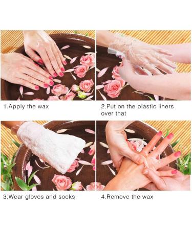 SelfTek 200Pcs Paraffin Wax Bath Liners for Pedicure Hot Spa Treatment - Disposable Plastic Hand & Foot Bags with Stickers - Buy Online on GoSupps.com