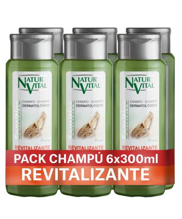 NaturVital NaturVital Set of 6 revitalizing sensory shampoos paraben and silicone free natural for weak hair atopic and sensitive skin men and women 6 x 300 ml