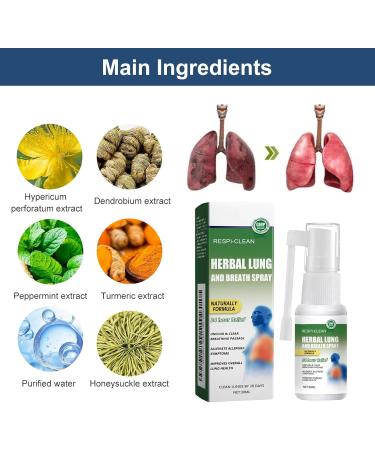 Spray Nettoyant pour Poumons 3PCS Herbal Spray Cleansing Lung 30ML Sprays Pulmonaire Nettoyant Poumons Nettoyage Brume Nettoyante pour Poumon Base De Plantes Facilite la Respiration - Buy Online on GoSupps.com