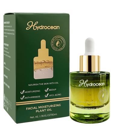 HYDROCEAN Face Oil Anti-Aging Hydrating Tightening Facial Oil Serum Anti Wrinkle Nourishing Skin Moisturizer with Organic Jojoba Oil and Sunflower Seed Oil