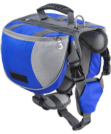 Lifeunion Adjustable Service Dog Backpack Saddle Bag - Blue Large - Buy Online on GoSupps.com
