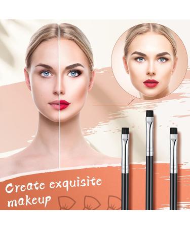 3-Piece Eyebrow Brush Set | Finely Angled & Flat Eyeliner Brushes for Precision Gel Eyeshadow | Ultra-Thin Synthetic Bristles - Buy Online on GoSupps.com