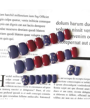 Sethexy Square Wrong Nails - Sparkle Red & Blue Acrylic Press-On Nail Art - 24 Complete Cover Tips for Women & Girls - Shop Internationally! - Buy Online on GoSupps.com