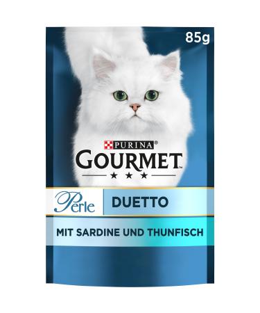 Gourmet Perle Duetto wet cat food with sardines and tuna 26 pack (26 x 85g) Single Sardines & Tuna