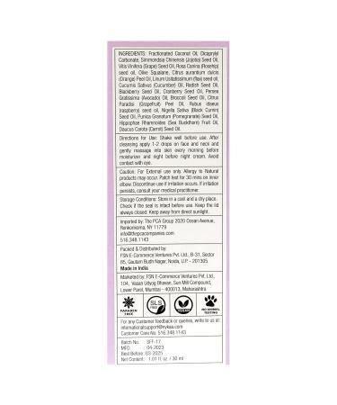 Nykaa Naturals Skin Potion Superfoods Facial Oil - Hydrating & Fortifying Face Oil for Dry Skin - Clear Clogged Pores - 1 oz International Shipping - Buy Online on GoSupps.com