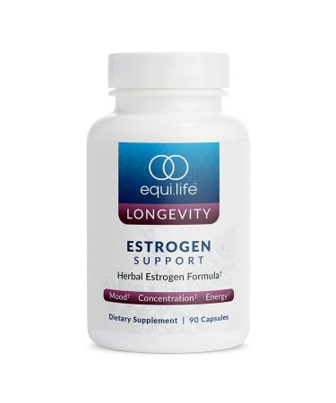 EquiLife - Estrogen Support Herbal Hormone Supplement Helps Promote Natural Energy Improved Mood & Overall Balance Rich in Herbal Extracts Non-GMO Gluten-Free Dairy- & Soy-Free (90 Capsules)