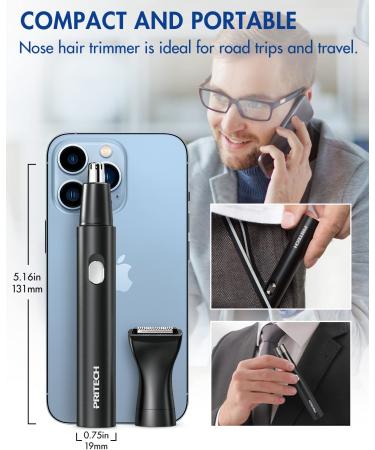 PRITECH Rechargeable Nose Hair Trimmer for Men & Women - Portable & Washable - Buy Online on GoSupps.com